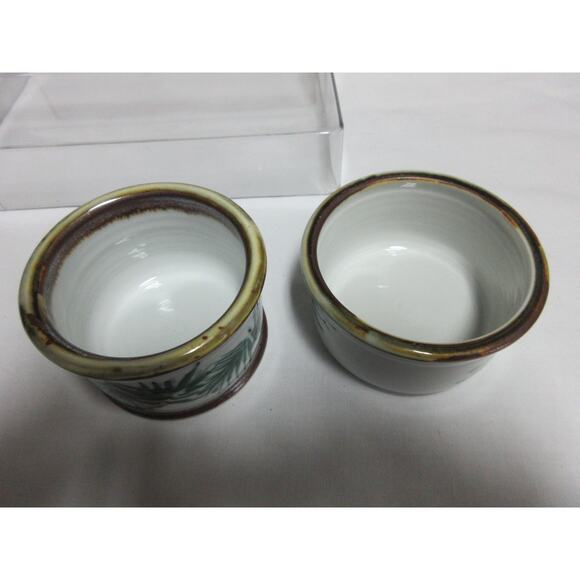 Studio Art Pottery Artist Signed Crock Ramekins Planter Dish Bowl VTG Lot of 2 - Picture 4 of 6